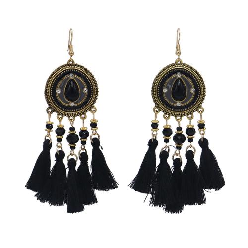 Zinc Alloy Drop Earrings with Caddice & Resin fashion jewelry & for woman & with rhinestone Sold By Pair