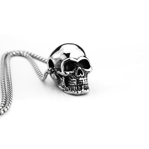 Acciaio inossidabile Skull Ciondoli, 304 acciaio inox, Teschio, lucido, stili diversi per la scelta, colore originale, Venduto da PC