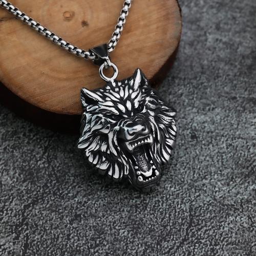 Stainless Steel Animal Pendants 304 Stainless Steel Wolf polished original color Sold By PC