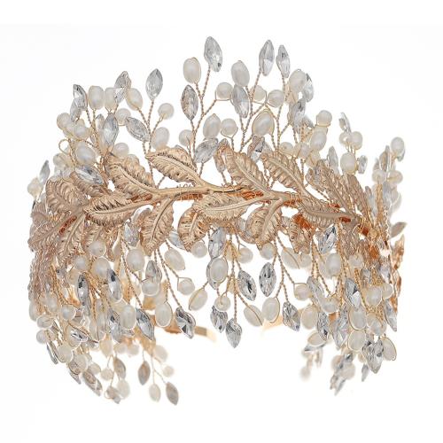 Bridal Tiaras Zinc Alloy with Plastic Pearl handmade fashion jewelry & for woman & with rhinestone Sold By PC