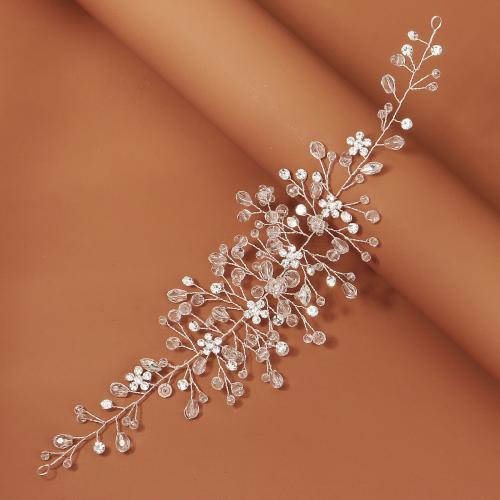 Headband Zinc Alloy with Crystal & Plastic Pearl fashion jewelry & for woman silver color Sold By PC