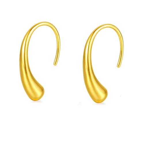Boucle d'oreille goutte inox, Acier inoxydable 304, bijoux de mode & pour femme, doré, 22.80x14mm, Vendu par paire