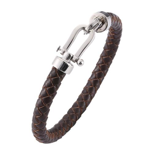 PU Leather Cord Bracelets, with 304 Stainless Steel, fashion jewelry & different length for choice & Unisex, more colors for choice, Sold By PC