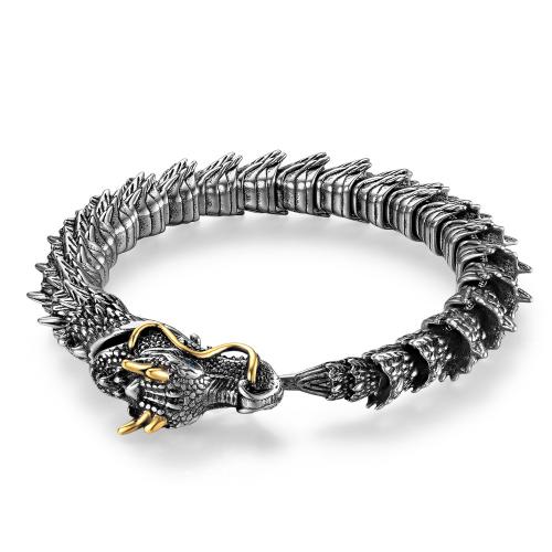 Bijoux bracelet en acier inoxydable, Acier inoxydable 304, dragon, bijoux de mode & longueur différente pour le choix & pour homme, Vendu par PC