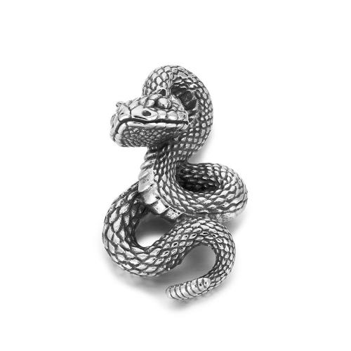 Stainless Steel Animal Pendants, 304 Stainless Steel, Snake, DIY, original color, 47x25mm, Sold By PC