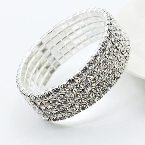 Tibetan Style Bracelet, different size for choice & micro pave cubic zirconia & for woman, silver color, Sold By PC