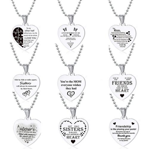Stainless Steel Jewelry Necklace, 304 Stainless Steel, with Titanium Steel, Unisex & different designs for choice, original color, Length:60 cm, Sold By PC