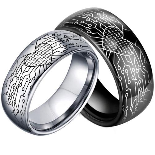 Vinger Ring in edelstaal, 304 roestvrij staal, met de hand gepolijst, uniseks & verschillende grootte voor keus, meer kleuren voor de keuze, Verkocht door PC
