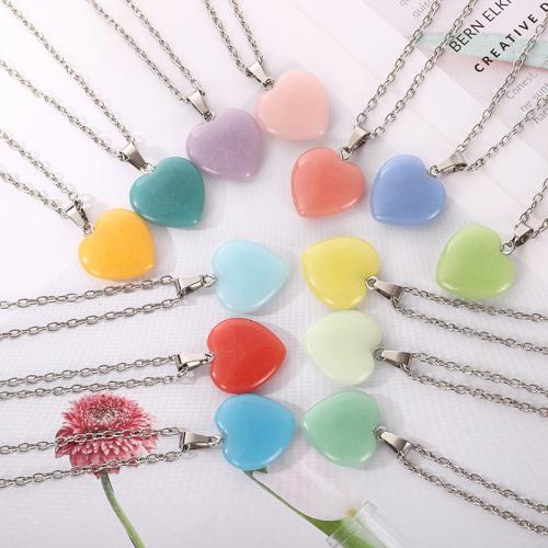 Zinc Alloy Jewelry Necklace with Night-Light Stone polished for woman & luminated Length 45 cm Sold By PC