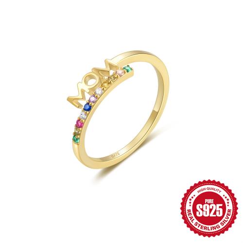 925 sterling zilver Manchet Finger Ring, De Brief van het alfabet, Mother Day Jewelry & micro pave zirconia & voor vrouw, meer kleuren voor de keuze, Maat:7, Verkocht door PC