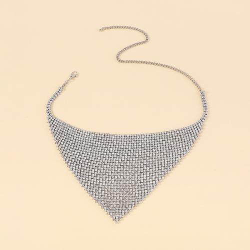 Mode-Halskette, Eisen, mit Zinklegierung, Modeschmuck & mehrschichtig & für Frau & mit Strass, keine, Länge:ca. 32-59 cm, verkauft von PC