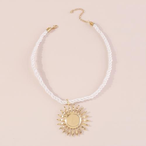 Zinc Alloy Jewelry Necklace with Cotton Thread fashion jewelry & for woman Length Approx 44.5-52 cm Sold By PC