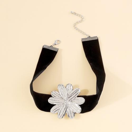 Zinc Alloy Jewelry Sets with Flocking Fabric fashion jewelry & for woman platinum color Length Approx 32.5-40 cm Sold By PC