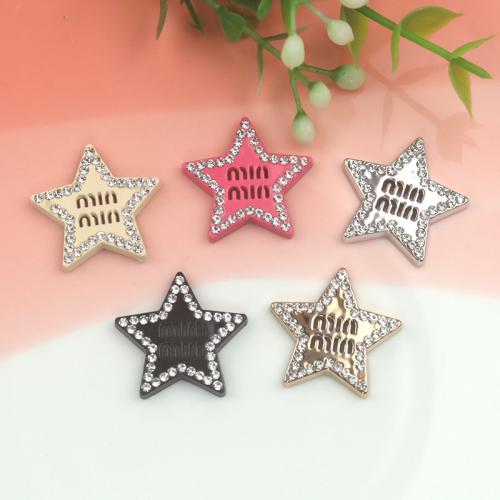 Hair Accessories DIY Findings, Resin, Star, epoxy gel & with rhinestone, more colors for choice, Sold By PC