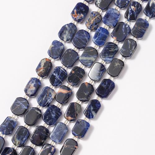 Sodalith Perlen, Sosalith, Rechteck, Modeschmuck & DIY, gemischte Farben, 10x12mm, verkauft per ca. 38 cm Strang