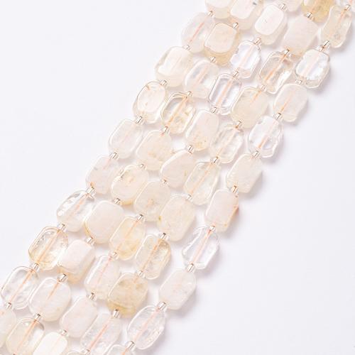 Naturlige kvarts smykker perler, Naturlig Quartz, Rektangel, mode smykker & du kan DIY, blandede farver, 10x12mm, Solgt Per Ca. 38 cm Strand