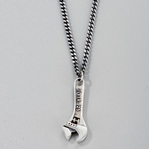 925 Sterling Silver Pendant, Wrench, DIY, 34x13mm, Sold By PC