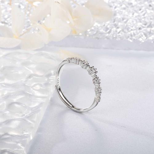 Mikro cubic cirkónium Pave Sterling ezüst gyűrű, 925 ezüst, divat ékszerek & mikro egyengetni cirkónia & a nő, több színt a választás, Által értékesített PC