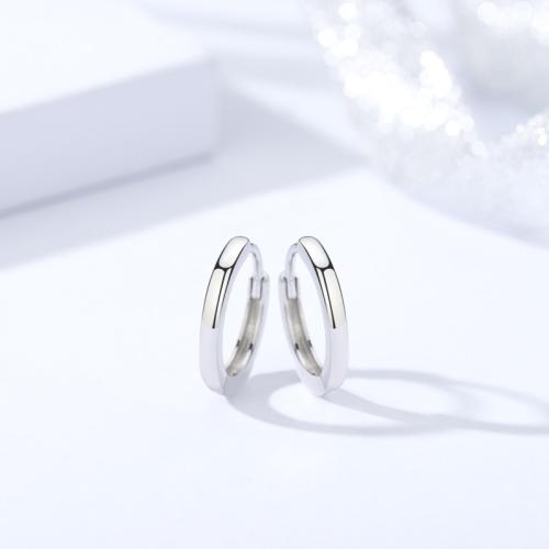 925 Sterling Silver Hoop Earrings, fashion jewelry & different size for choice & for woman, Sold By Pair
