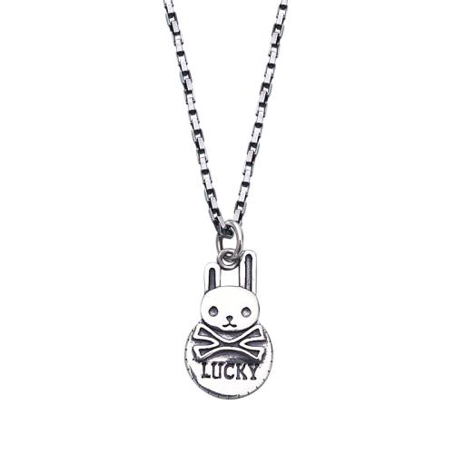 Sweater Chain Necklace, 925 Sterling Silver, Rabbit, fashion jewelry & for woman, Sold By PC