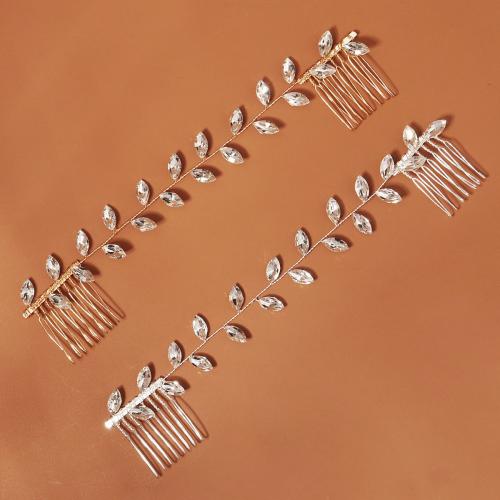 Decorative Hair Combs Zinc Alloy fashion jewelry & for woman & with rhinestone Sold By PC
