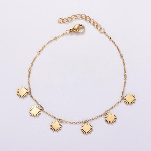 Stainless Steel Jewelry Bracelet, 316L Stainless Steel, with 5cm extender chain, 18K gold plated, fashion jewelry & different styles for choice & for woman, golden, Length:Approx 18 cm, 6Strands/Bag, Sold By Bag