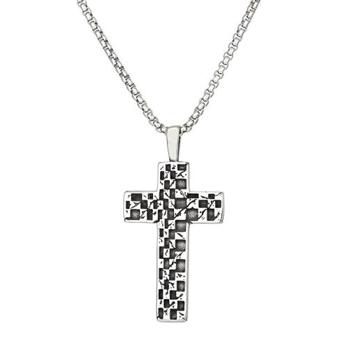 Stainless Steel Cross Pendants, 304 Stainless Steel, DIY, original color, 47x30mm, Sold By PC