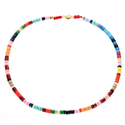 Tibetan Style Jewelry Necklace, painted, fashion jewelry & Unisex & different size for choice, multi-colored, Sold By PC