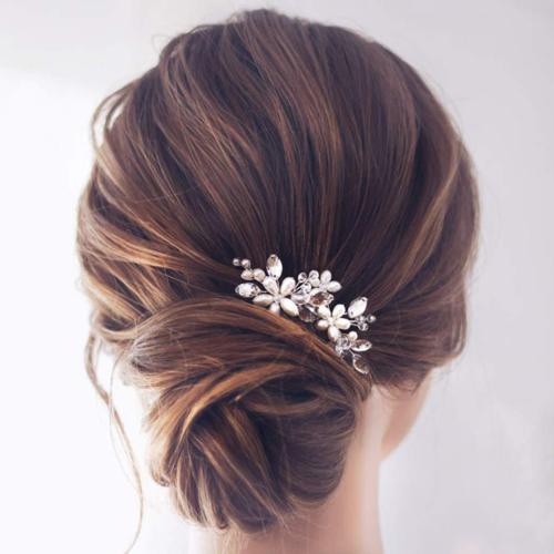 Hair Stick Zinc Alloy with Plastic Pearl plated for bridal & with rhinestone nickel lead & cadmium free Sold By Pair
