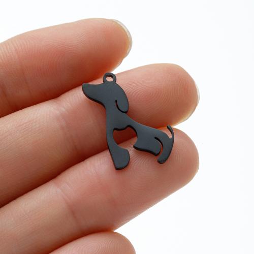 Stainless Steel Animal Pendants, 304 Stainless Steel, Dog, plated, DIY, more colors for choice, 12x19mm, 5PCs/Bag, Sold By Bag