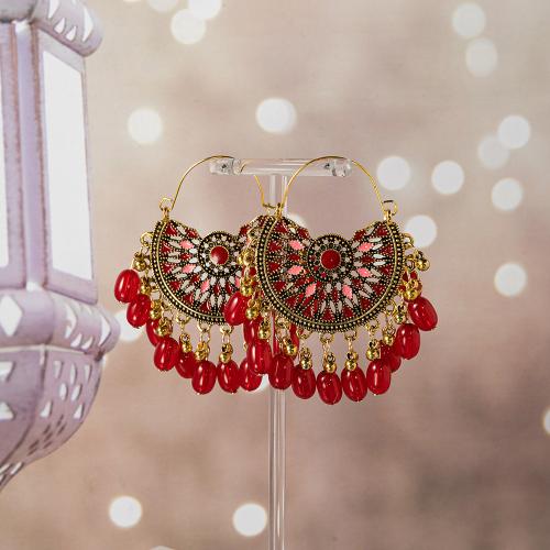Zinc Alloy Drop Earrings with Acrylic plated fashion jewelry & for woman & enamel Sold By Pair