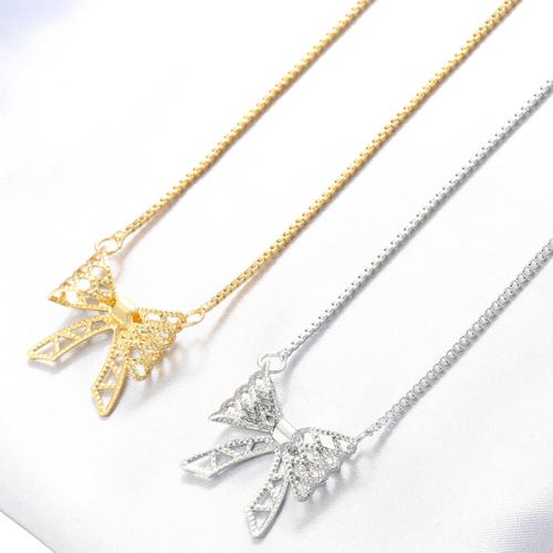 Brass Necklace Bowknot plated for woman Sold By PC