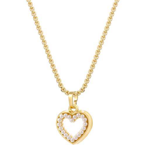 Brass náhrdelník, Mosaz, s Plastové Pearl, pro ženy, zlatý, Prodáno By PC