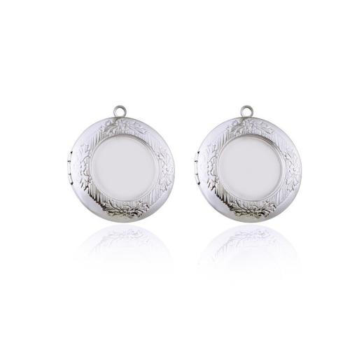 Fashion Locket Pendants 304 Stainless Steel plated with photo locket  original color Sold By PC