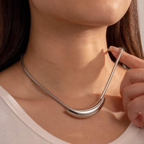 Titanium Steel Necklace, Vacuum Ion Plating, for woman, original color, Sold By PC