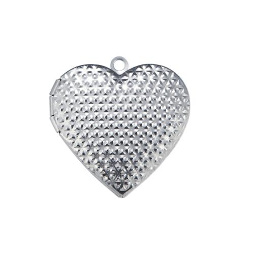 Fashion Locket Pendants 304 Stainless Steel Heart plated with photo locket original color Sold By PC