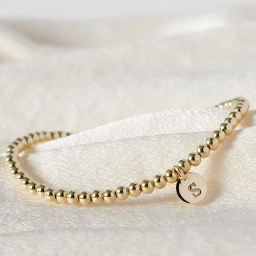 Brass Bracelet & Bangle, plated, letters are from A to Z & different designs for choice & for woman, golden, Length:16 cm, Sold By PC