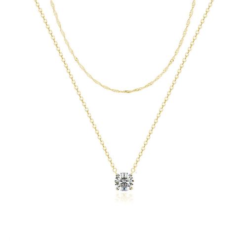 Cubic Zircon Micro Pave Brass Necklace, plated, micro pave cubic zirconia & for woman, more colors for choice, Sold By PC