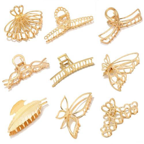 Hair Claw Clips Copper Alloy plated & for woman golden Sold By PC
