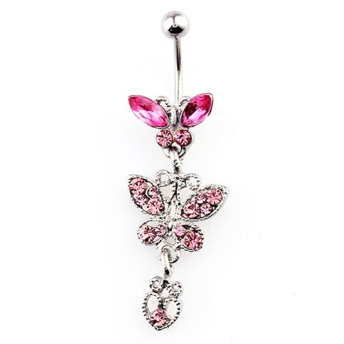 Fashion Personality Body Piercing Jewelry And Accessories Zinc Alloy plated for woman & with Czech rhinestone 5MM steel ball *1.6*11MM bend rod Sold By PC