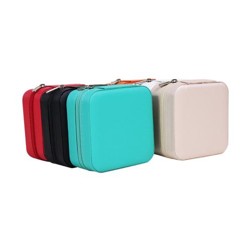 Multifunctional Jewelry Box PU Leather with Flocking Fabric & Plastic portable & dustproof Sold By PC
