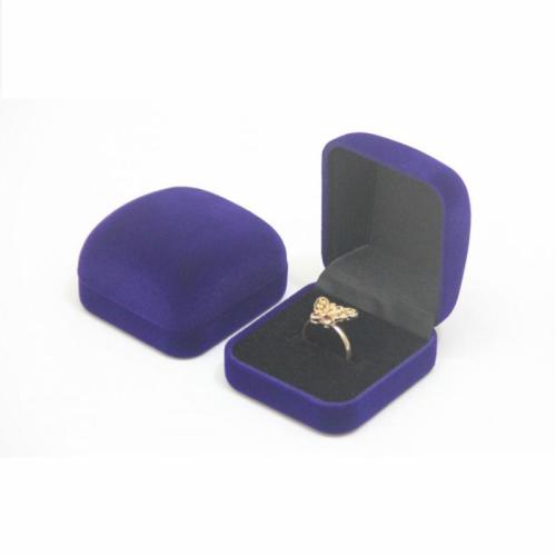 Plastic Single Ring Box, with Flocking Fabric, portable & dustproof, more colors for choice, 58.20x53.20x35.40mm, Sold By PC