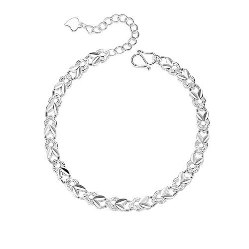 925 Sterling Silver Bracelet, with 1.6inch extender chain, Rabbit, for woman & hollow, Length:Approx 6.3 Inch, Sold By PC
