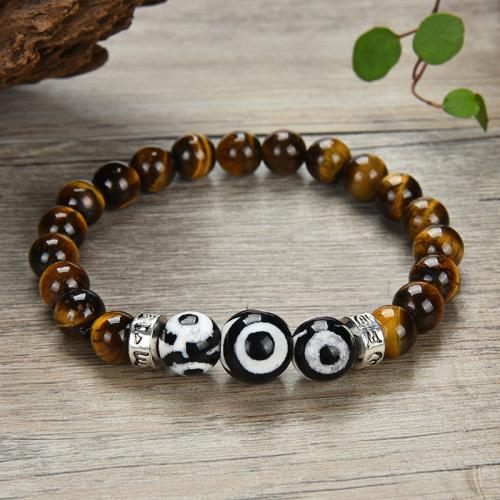 Gemstone Bracelets, Natural Stone, with 304 Stainless Steel, fashion jewelry & Unisex, more colors for choice, Length:Approx 17.5 cm, Sold By PC