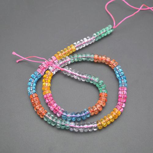 Perles cristal, poli, bijoux de mode & DIY, multicolore, 3x6mm, Vendu par Environ 38-39 cm brin