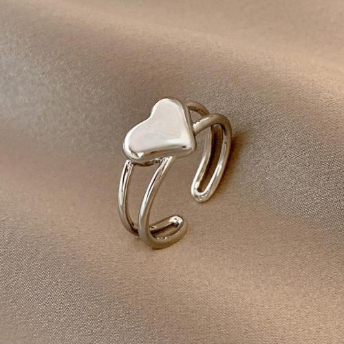 Brass Finger Ring, Heart, fashion jewelry & for woman, US Ring Size:7, Sold By PC