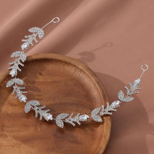 Headband, Tibetan Style, with Cubic Zirconia, fashion jewelry & for woman & with rhinestone, silver color, Sold By Strand
