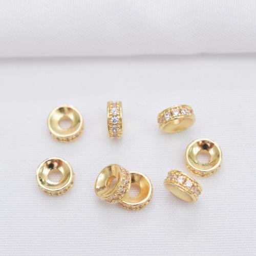 Brass Spacer Beads plated DIY & micro pave rhinestone nickel lead & cadmium free Sold By Bag