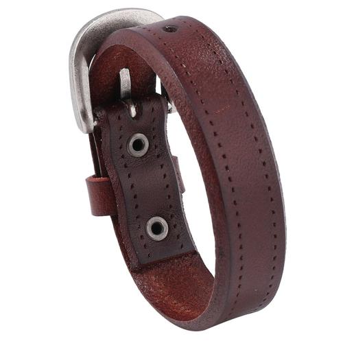 PU Leather Cord Bracelets, with Iron, vintage & for man, more colors for choice, 19mm, Length:26 cm, Sold By PC