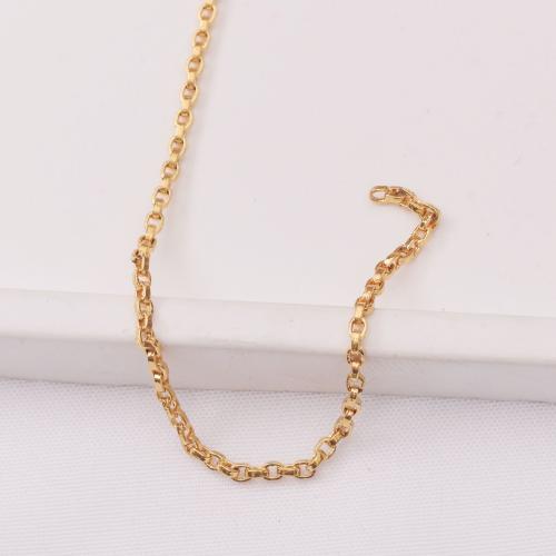 Brass Necklace Chain, gold color plated, DIY & different size for choice, nickel, lead & cadmium free, Sold By m